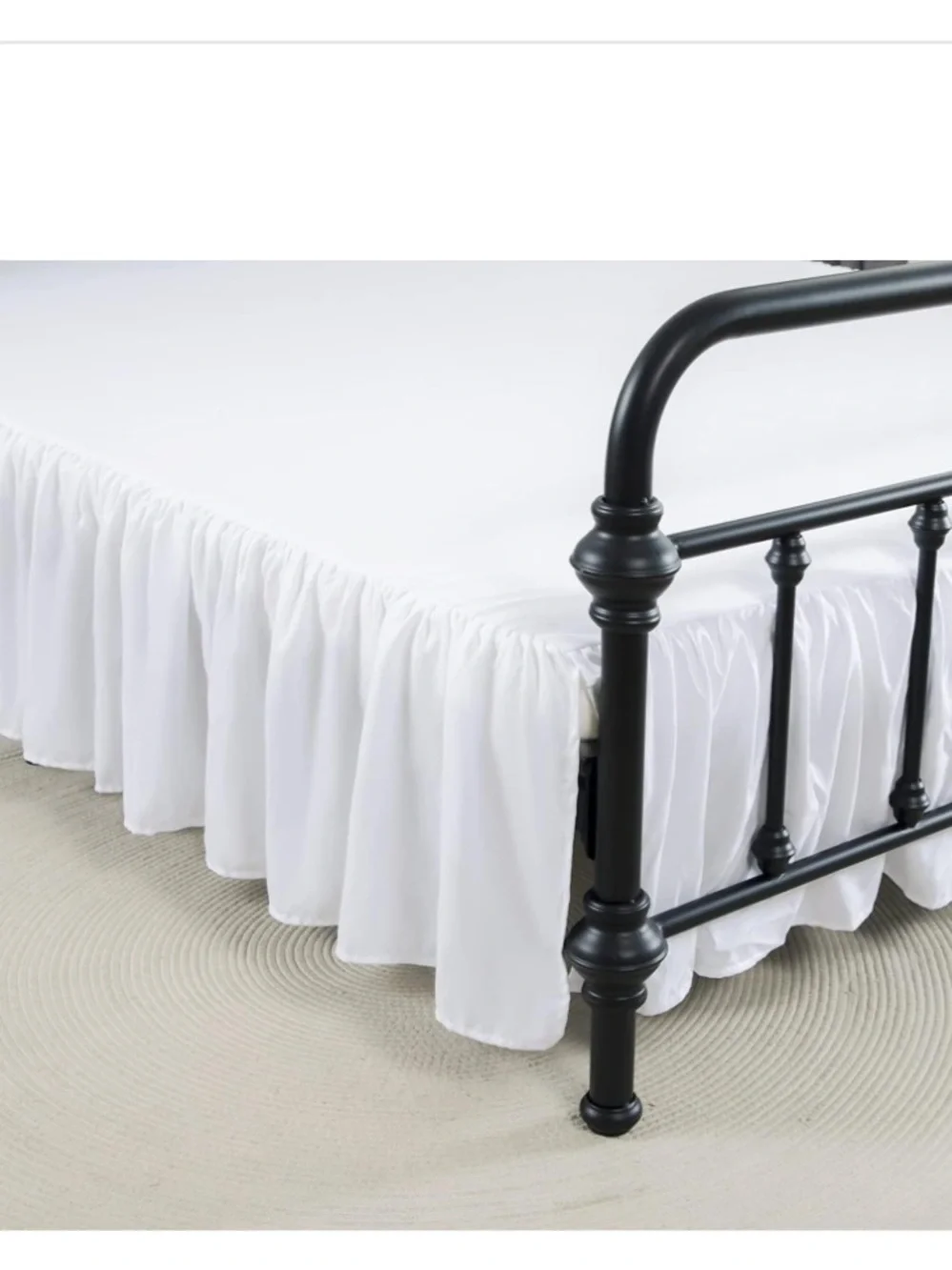 FULL SIZE Ruffled BedSkirt 12” Drop - WHITE